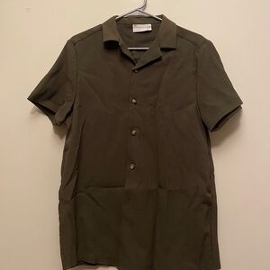 Green Collar Ribbed Shirt